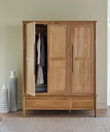 COPENHAGEN Triple Wardrobe Natural Solid Oak