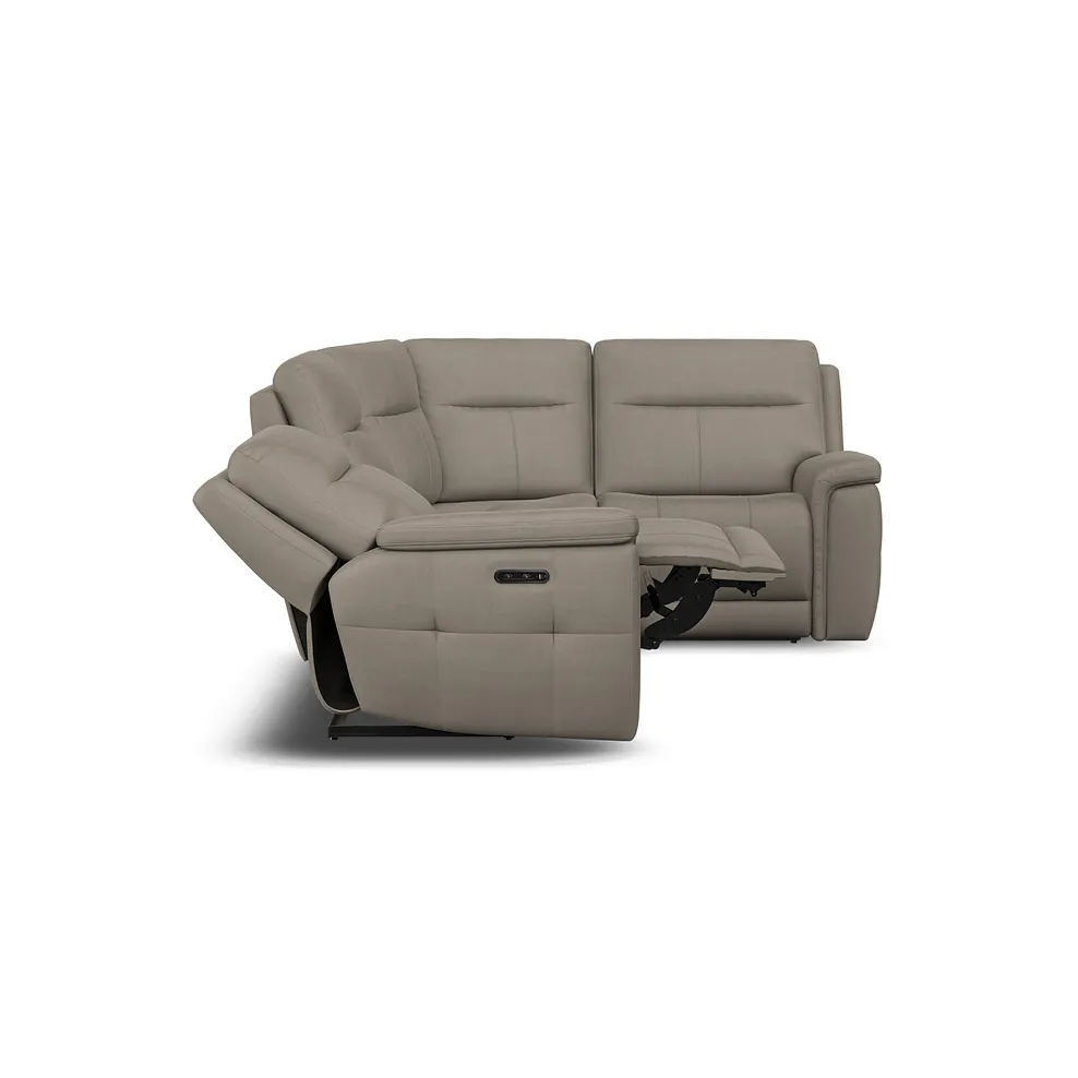 DALTON Corner Electric Recliner Left Hand Bella Latte Fabric - Image 11