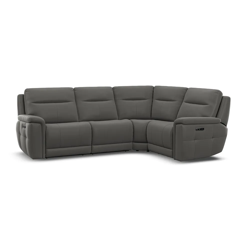 DALTON Corner Electric Recliner Left Hand Elephant Grey Leather - Image 2