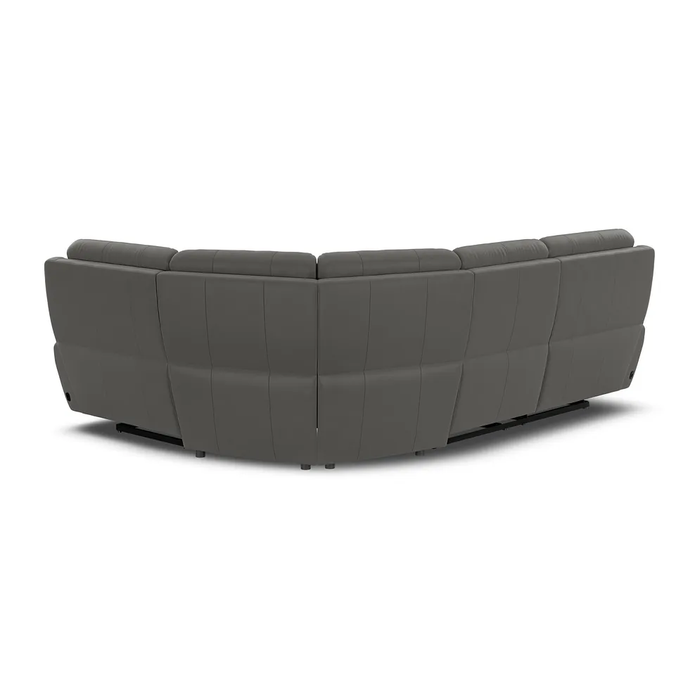 DALTON Corner Electric Recliner Left Hand Elephant Grey Leather - Image 7