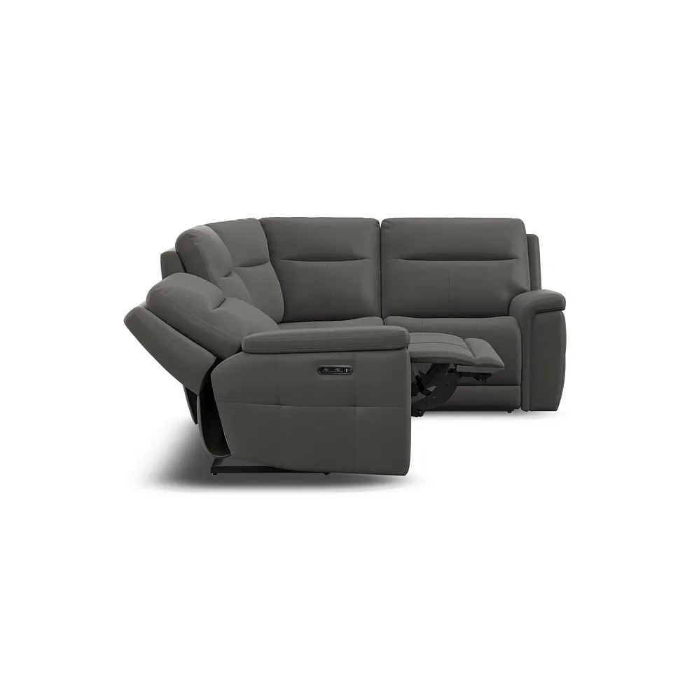 DALTON Corner Electric Recliner Left Hand Elephant Grey Leather - Image 9