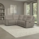 DALTON Corner Electric Recliner Right Hand Bella Latte Fabric