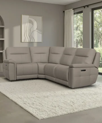 DALTON Corner Electric Recliner Right Hand Bella Latte Fabric