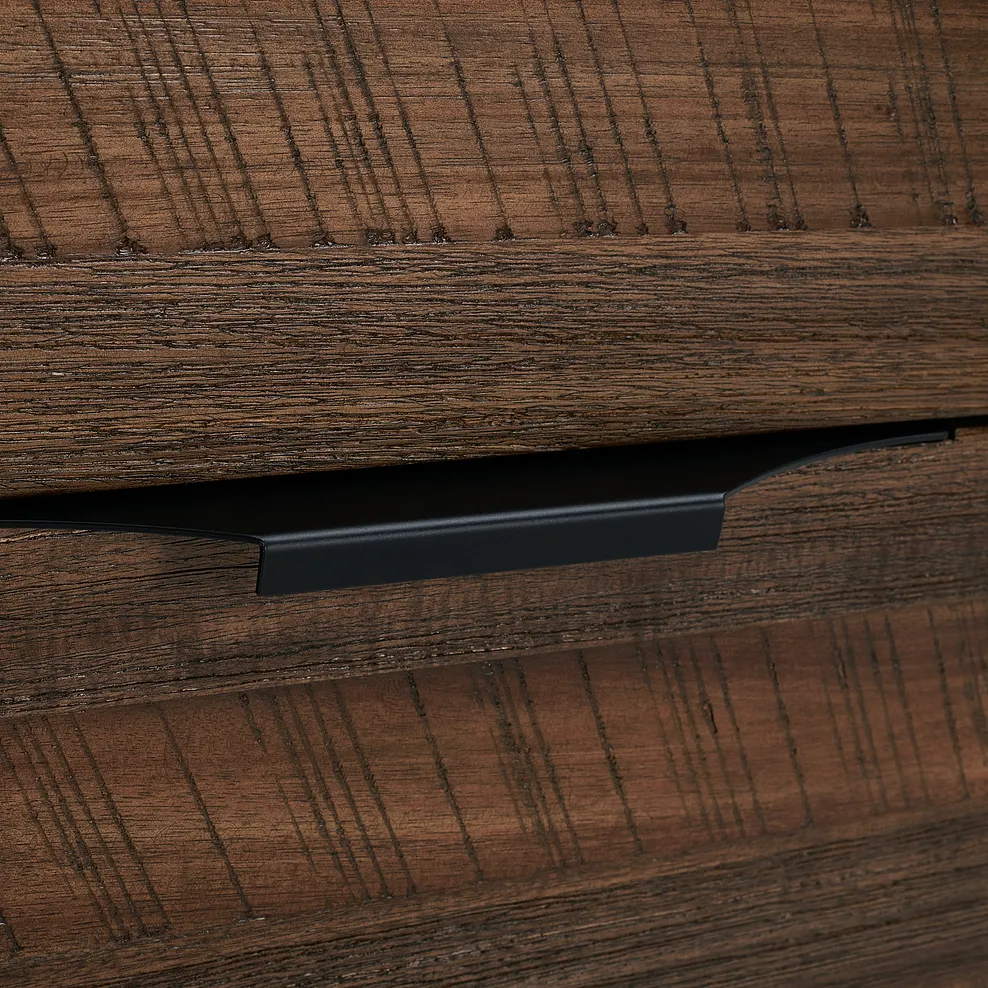 DETROIT 2 Drawer Bedside Table Solid Hardwood & Metal - Image 8