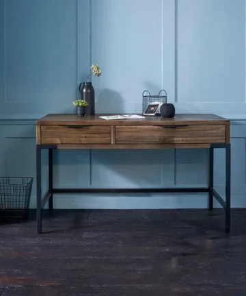 DETROIT Desk Solid Hardwood & Metal