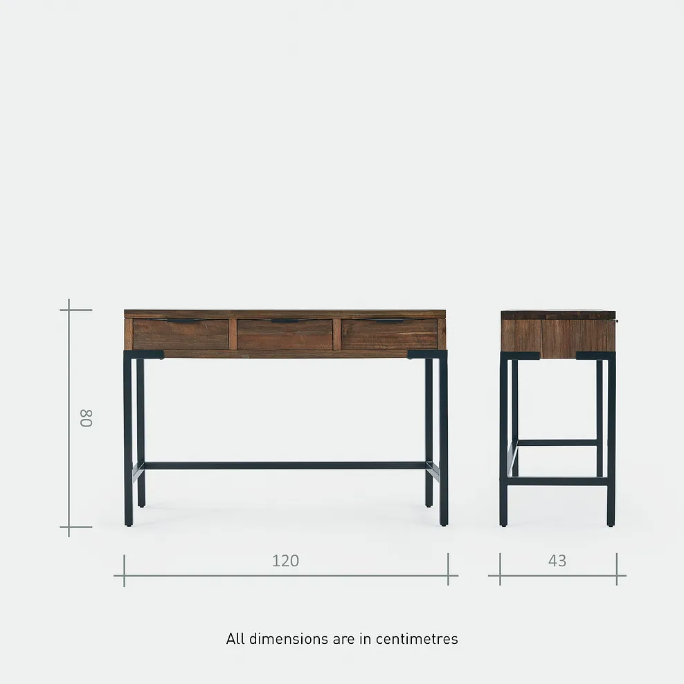 DETROIT Dressing Table Solid Hardwood & Metal - Image 11