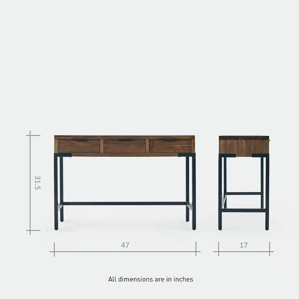 DETROIT Dressing Table Solid Hardwood & Metal - Image 12