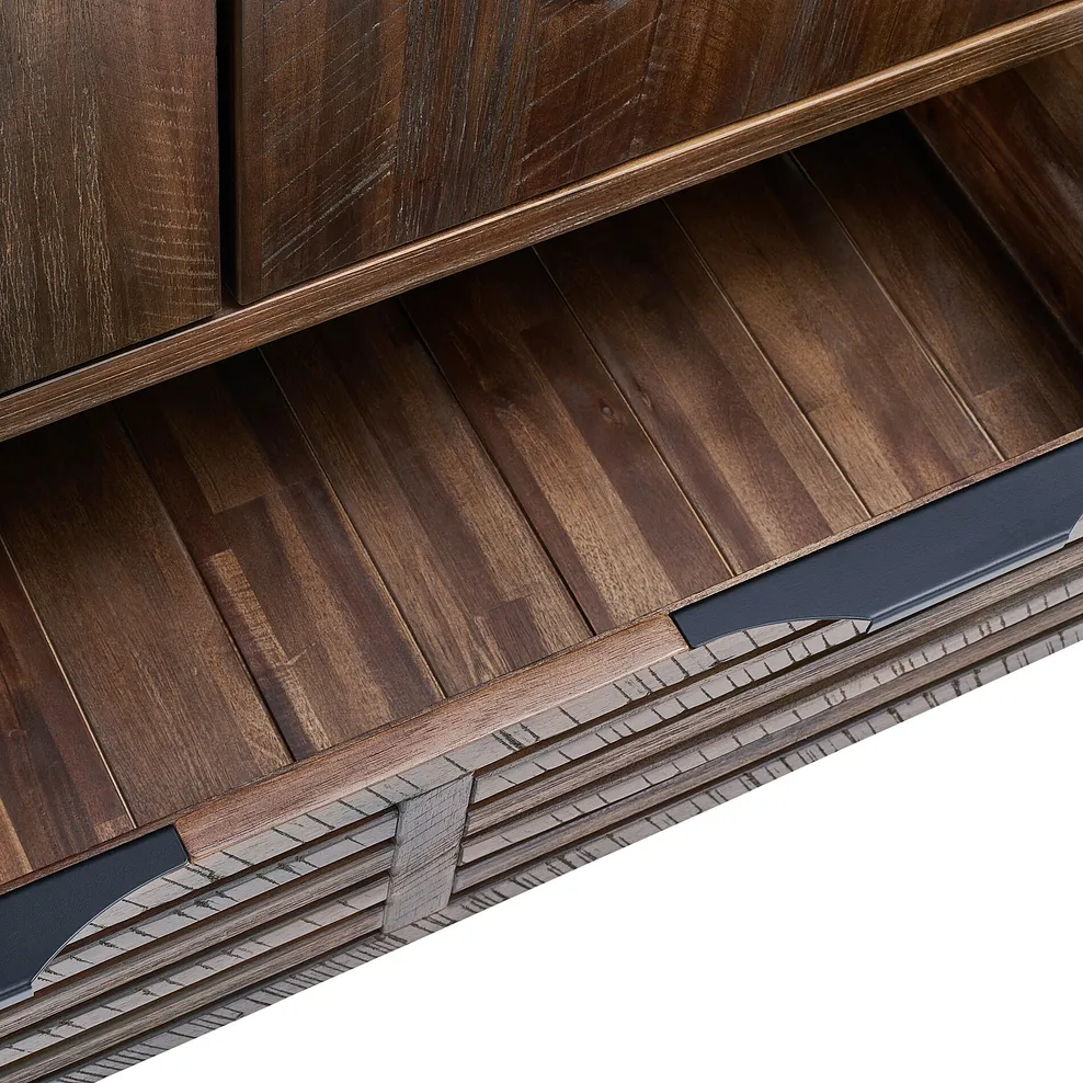 DETROIT Double Wardrobe Solid Hardwood & Metal - Image 5