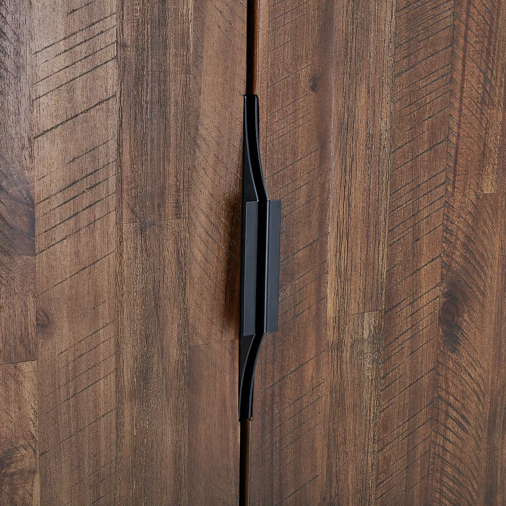 DETROIT Double Wardrobe Solid Hardwood & Metal - Image 6