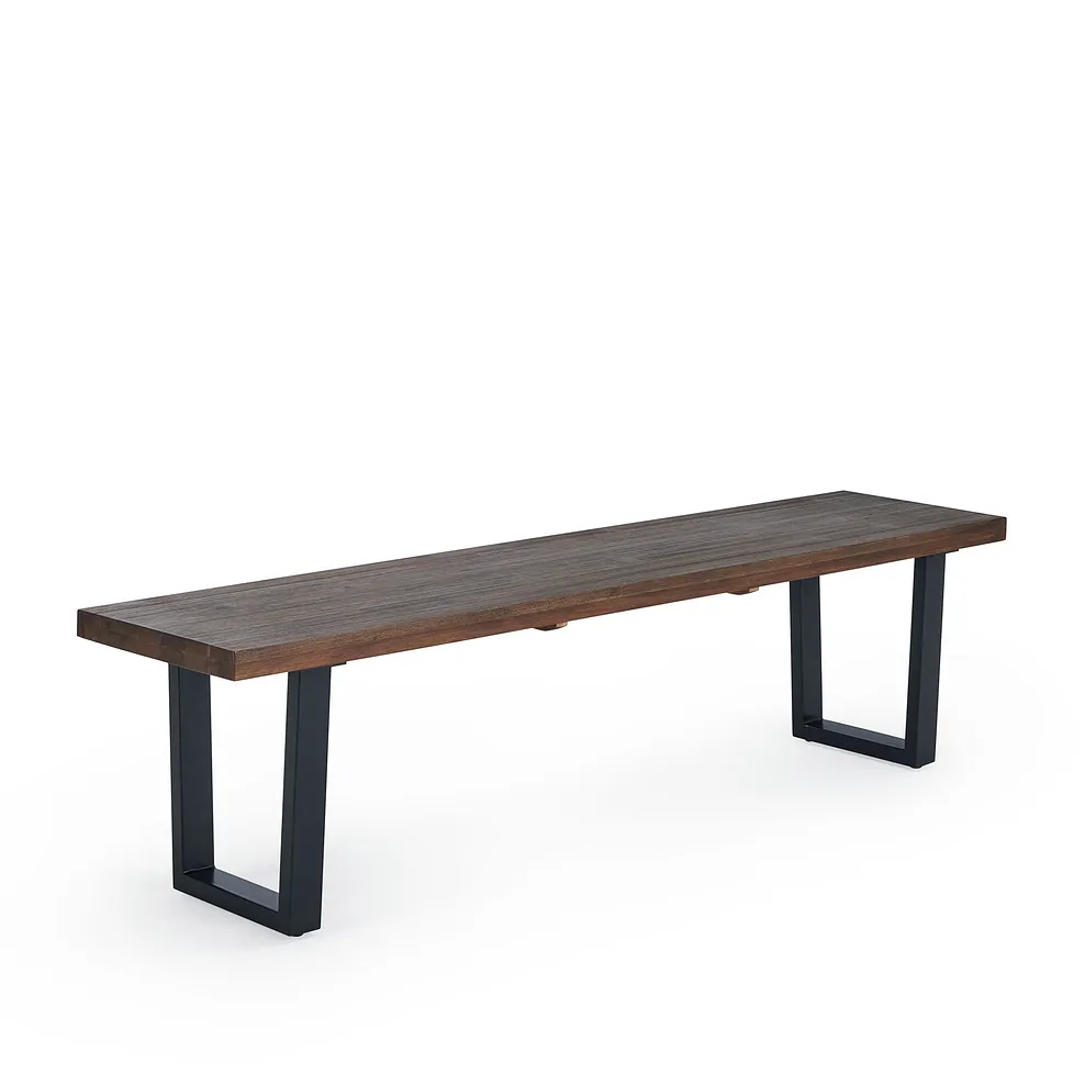 DETROIT Dining Set with 2 Chairs and 1 Bench Solid Hardwood and Metal - Image 4