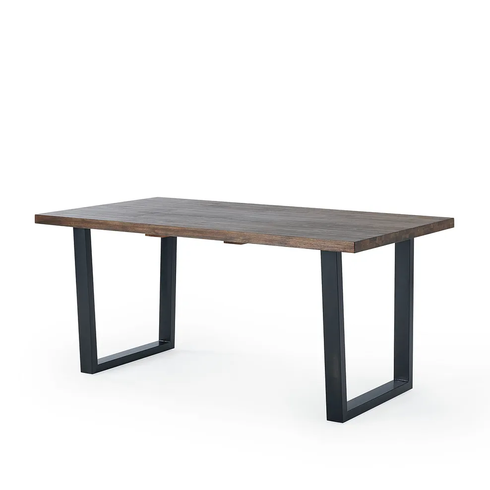 DETROIT Dining Set with 2 Chairs and 1 Bench Solid Hardwood and Metal