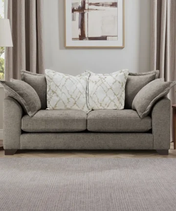 DEWSBURY 3 Seater Pillow Back Sofa Mocha Fabric