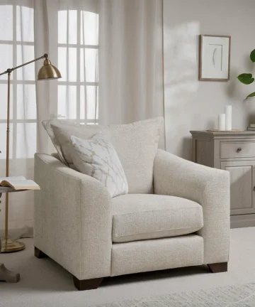 DEWSBURY Armchair Cream Fabric