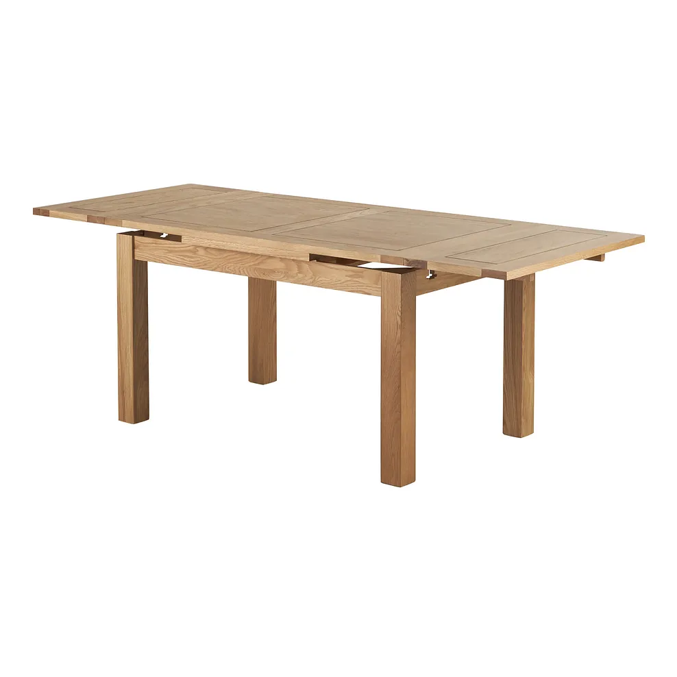 DORSET 4ft 7" Extending Dining Table with 6 Chairs Natural Solid Oak - Image 5