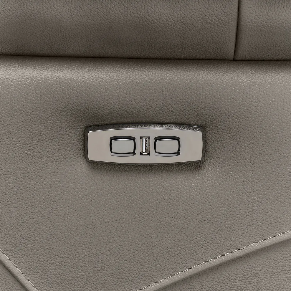 DUNE Electric Recliner Armchair with Power Headrest Elephant Grey Leather - Image 15