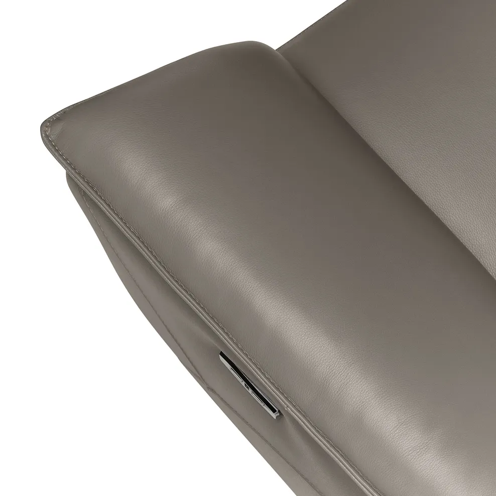 DUNE Electric Recliner Armchair with Power Headrest Elephant Grey Leather - Image 16