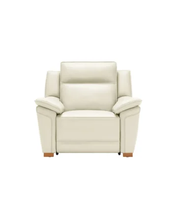 DUNE Electric Recliner Armchair Snow White Leather
