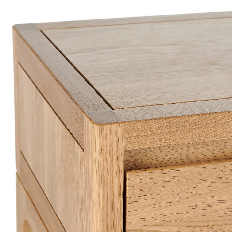 DURHAM 1 Drawer Bedside Table Natural Oak - Image 7