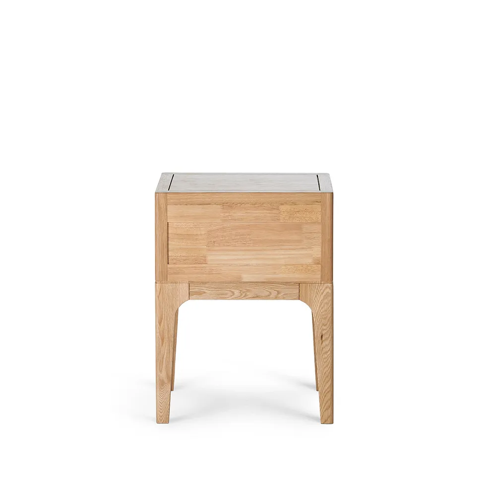 DURHAM 1 Drawer Bedside Table Natural Oak - Image 6