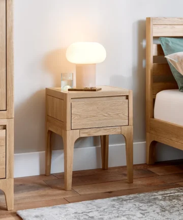 DURHAM 1 Drawer Bedside Table Natural Oak
