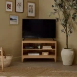 DURHAM Corner TV Unit Natural Oak