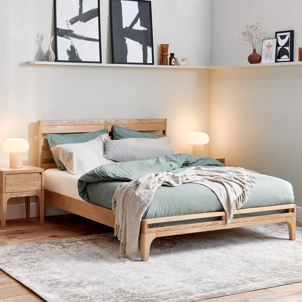 DURHAM King-Size Bed Natural Oak - Image 3