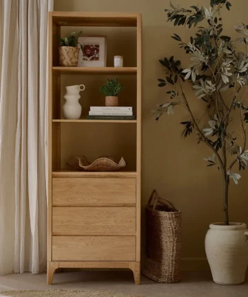 DURHAM Open Shelving Unit Natural Oak