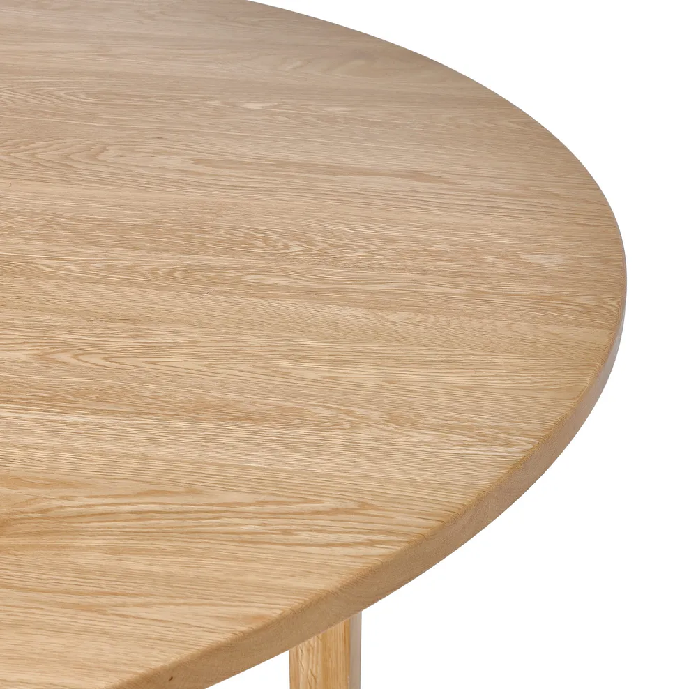DURHAM Round Dining Table Natural Oak - Image 7