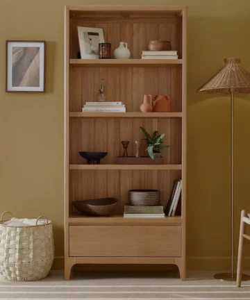 DURHAM Tall Bookcase Natural Oak