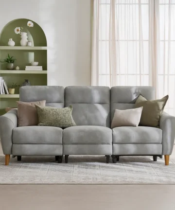 DYLAN 3 Seater Electric Recliner Sofa Oxford Grey Fabric