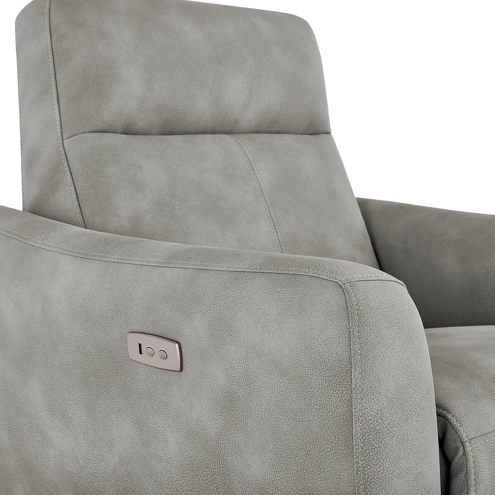 DYLAN Electric Recliner Armchair Oxford Grey Fabric - Image 16