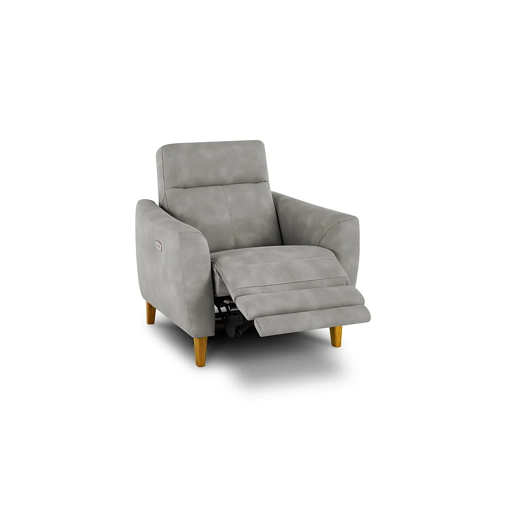 DYLAN Electric Recliner Armchair Oxford Grey Fabric - Image 8