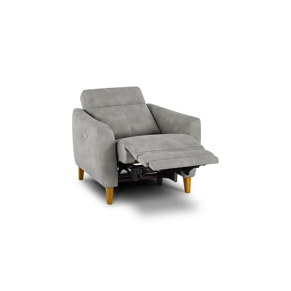DYLAN Electric Recliner Armchair Oxford Grey Fabric - Image 9