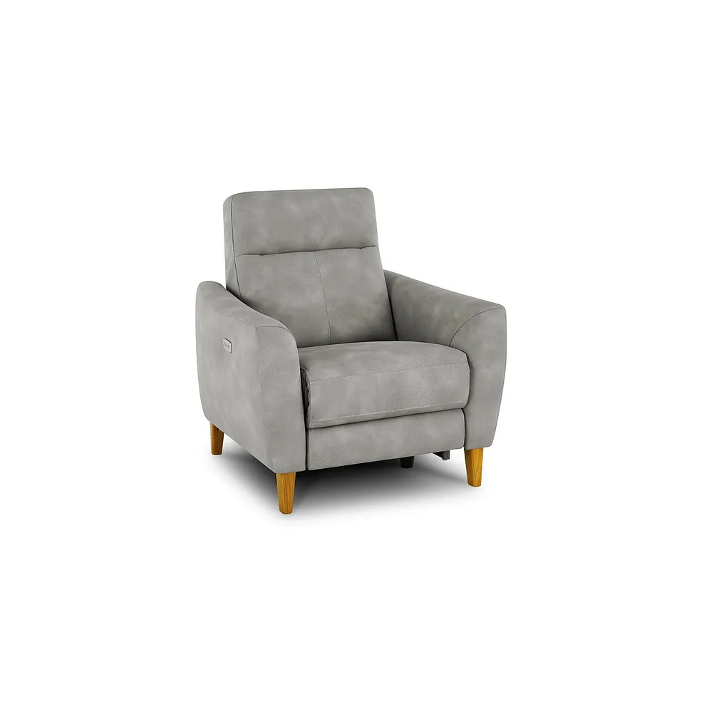 DYLAN Electric Recliner Armchair Oxford Grey Fabric - Image 2