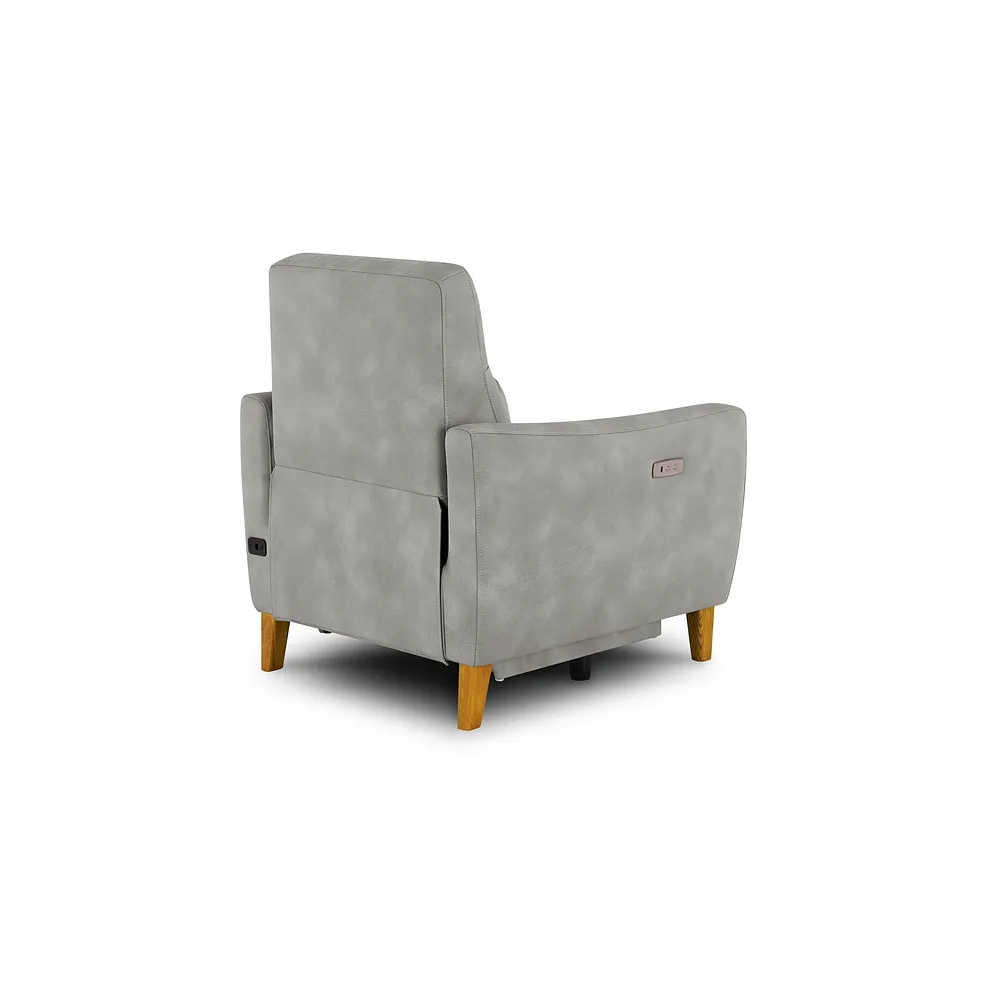 DYLAN Electric Recliner Armchair Oxford Grey Fabric - Image 10