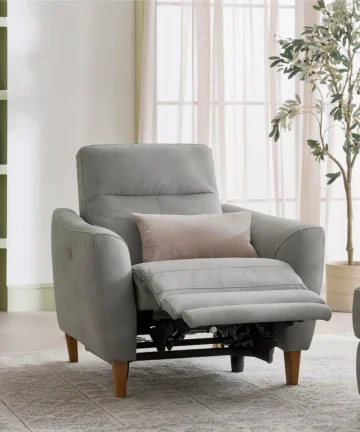 DYLAN Electric Recliner Armchair Oxford Grey Fabric