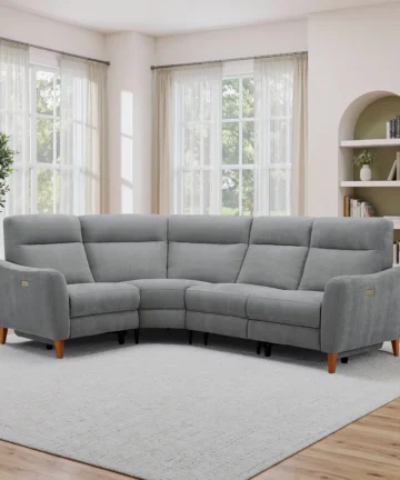 DYLAN Corner Electric Recliner Right Hand Amigo Granite Fabric