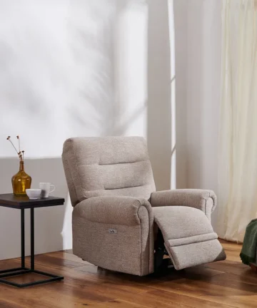 EASTBOURNE Electric Recliner Armchair Jetta Beige Fabric