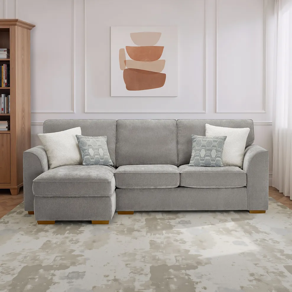 EASTLEY Left Hand Chaise Sofa Limoge Fog Fabric