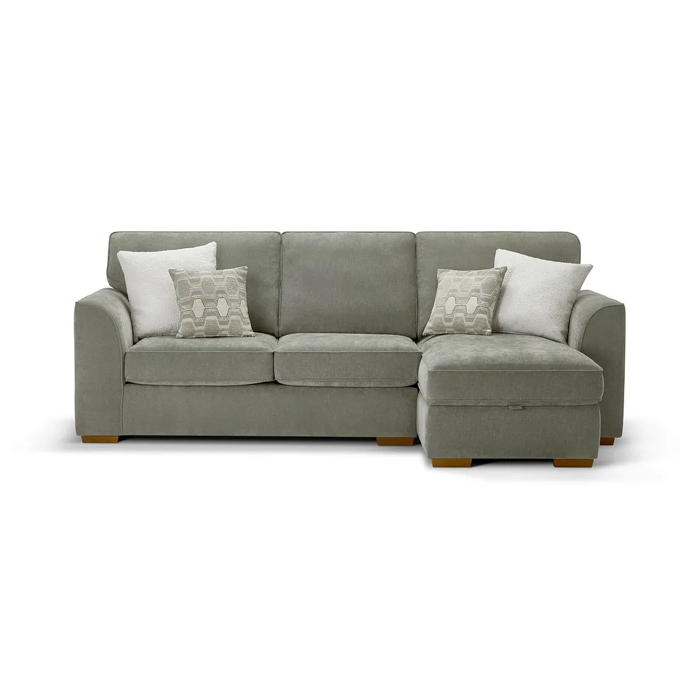 EASTLEY Right Hand Chaise Sofa with Storage Limoge Green Fabric - Image 8