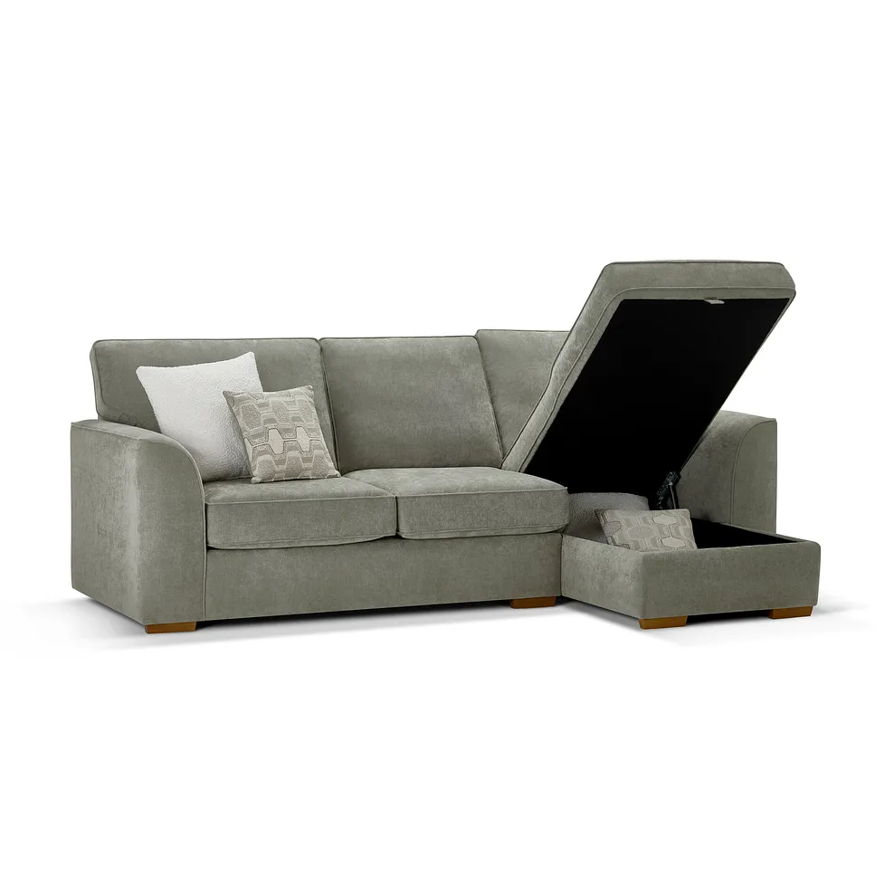 EASTLEY Right Hand Chaise Sofa with Storage Limoge Green Fabric - Image 7