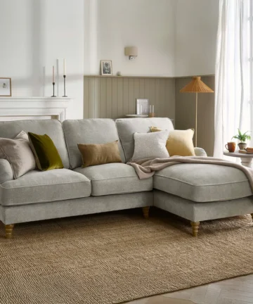 ELOISE Right Hand Chaise Sofa Marlan Natural Fabric