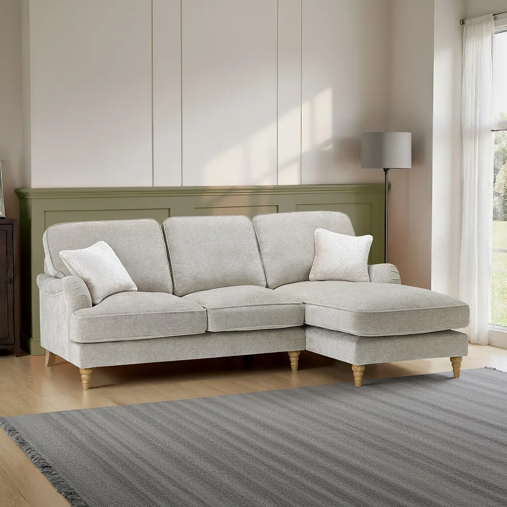 ELOISE Right Hand Chaise Sofa Marlan Natural Fabric - Image 13