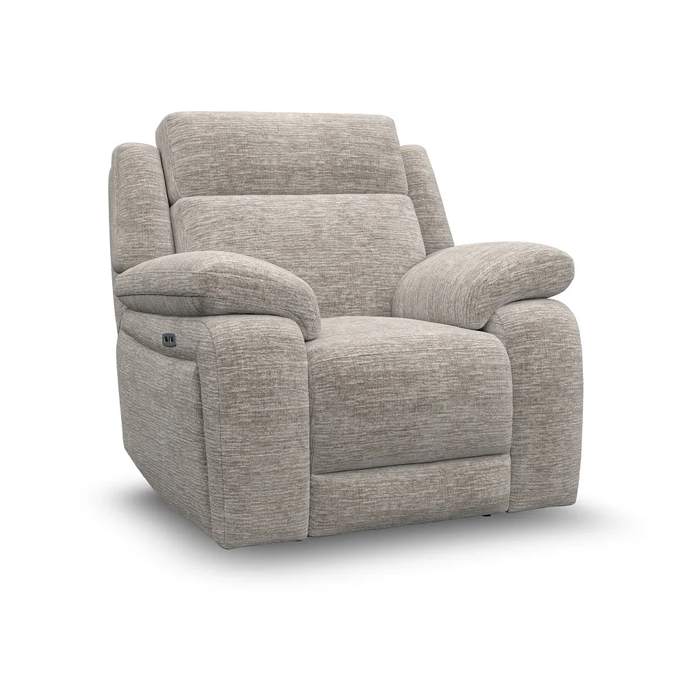 EMERSON Electric Recliner Armchair Luxe Natural Fabric - Image 2