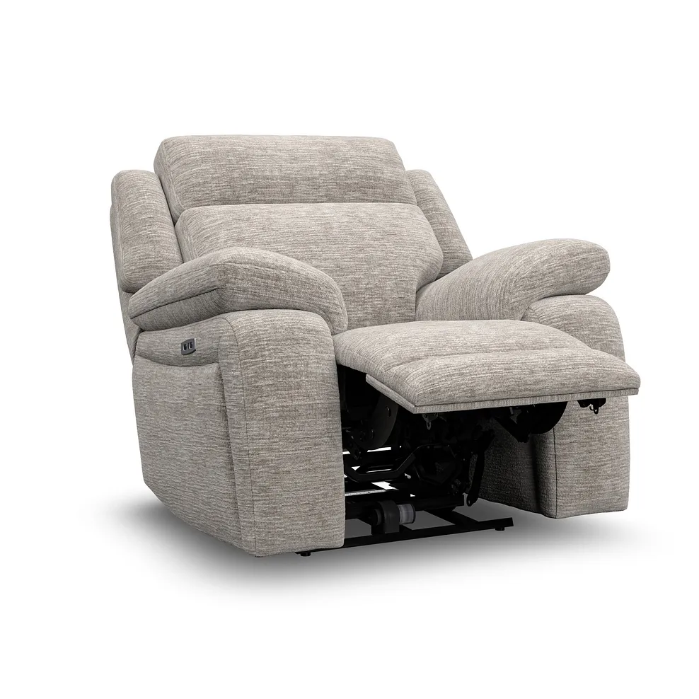 EMERSON Electric Recliner Armchair Luxe Natural Fabric - Image 9