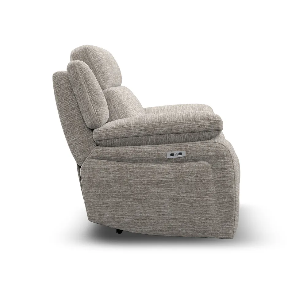 EMERSON Electric Recliner Armchair Luxe Natural Fabric - Image 12