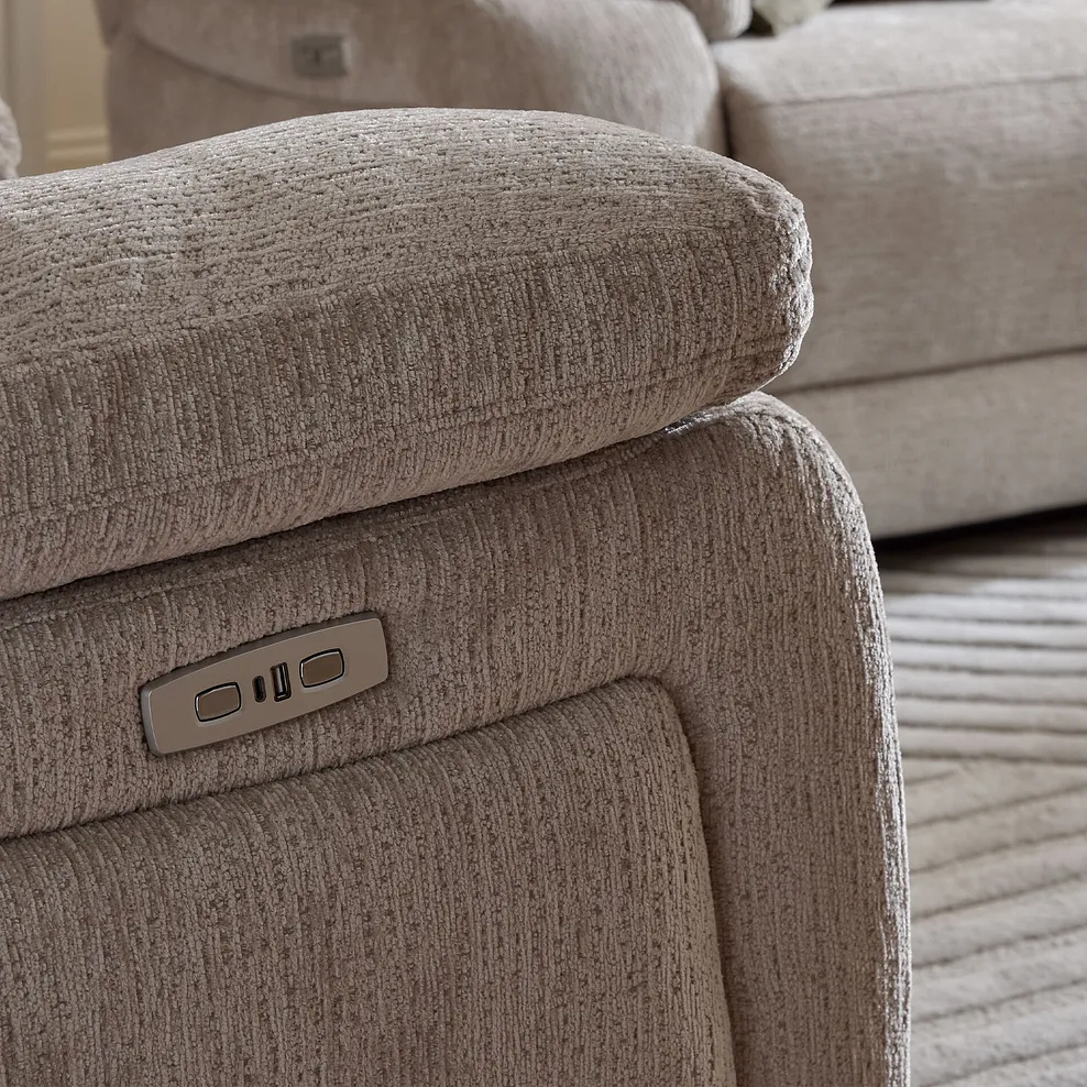 EMERSON Electric Recliner Armchair Luxe Natural Fabric - Image 7