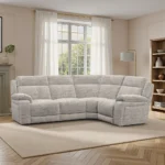 EMERSON Corner Electric Recliner Left Hand Luxe Natural Fabric