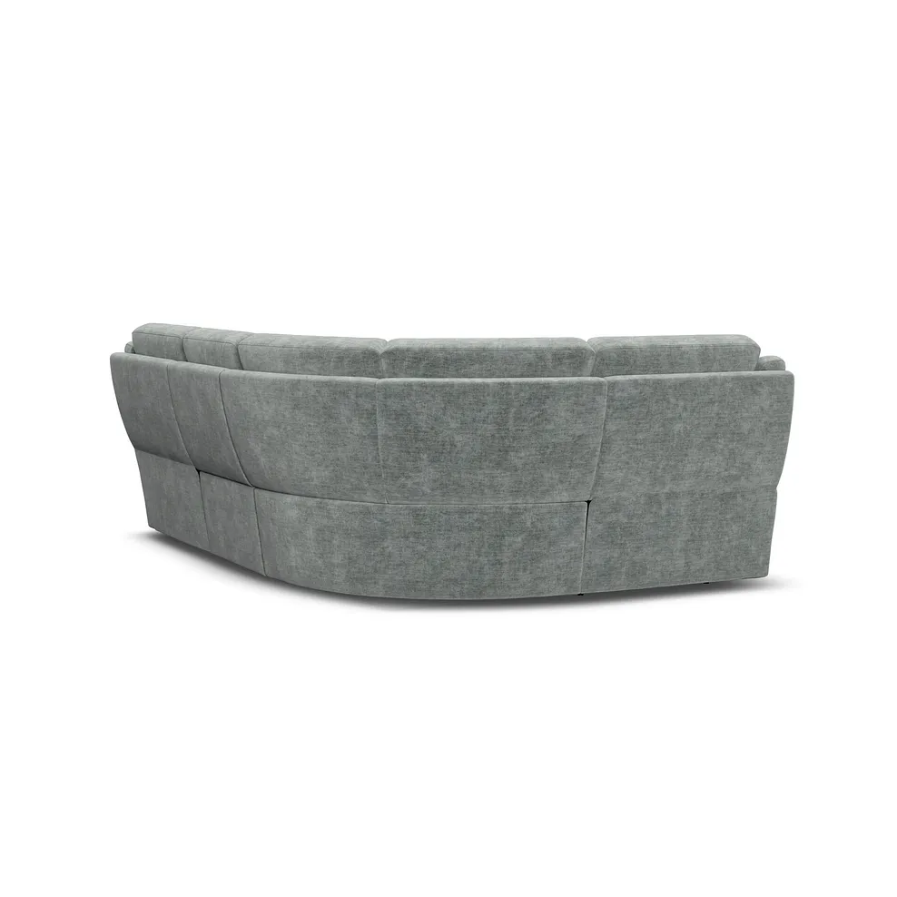 EMERSON Corner Sofa Right Hand Plush Silver Fabric - Image 4