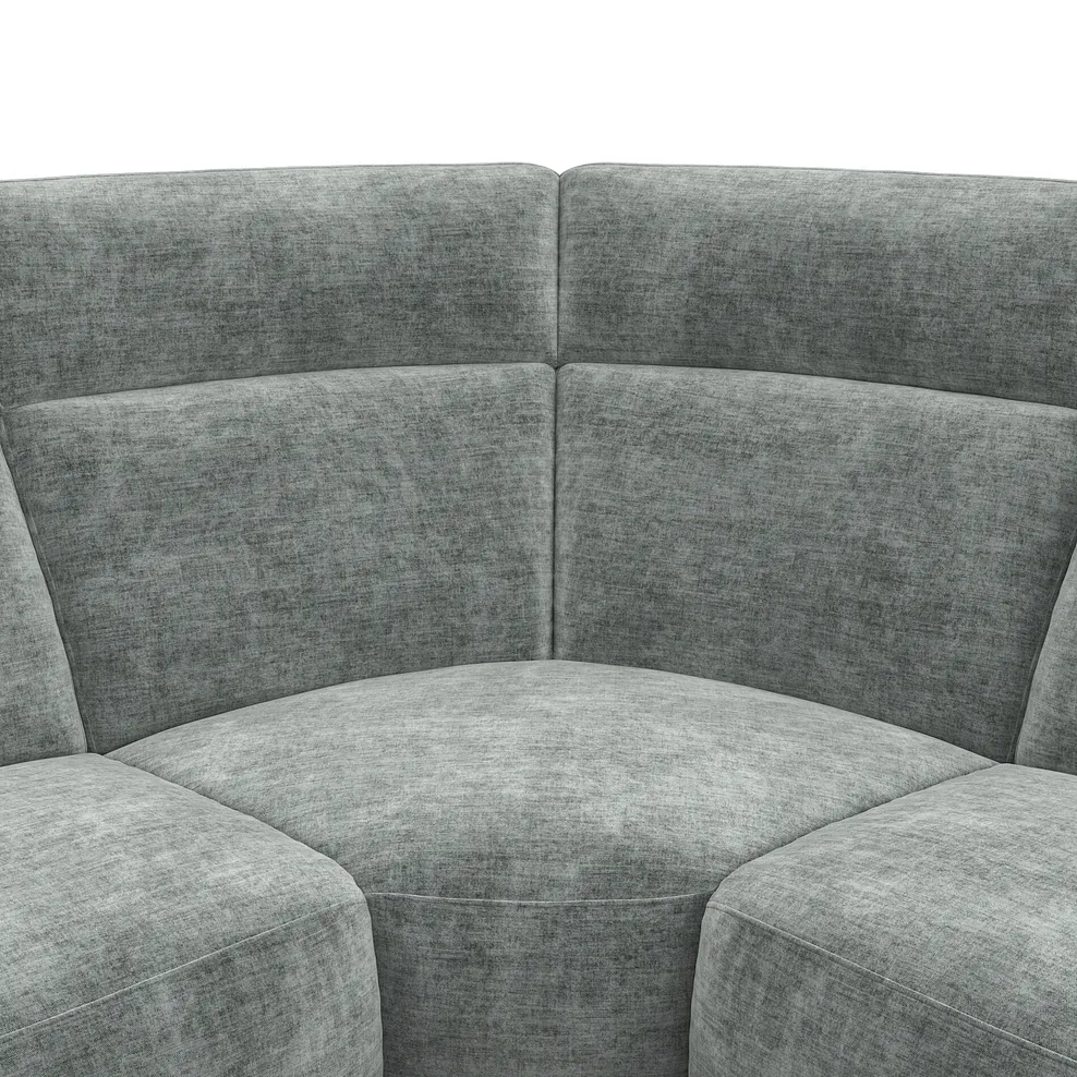 EMERSON Corner Sofa Right Hand Plush Silver Fabric - Image 8